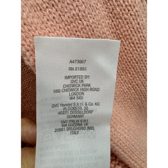 Candace Cameron Bure Pink Palm Tree Cardigan Sweater Size Small - Picture 10 of 10